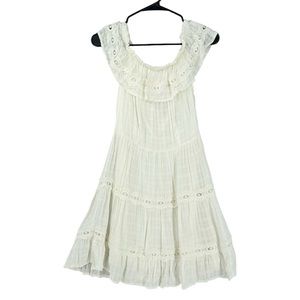 Xhilaration Women’s Sleeveless Embroidered Midi Dress White Size XS